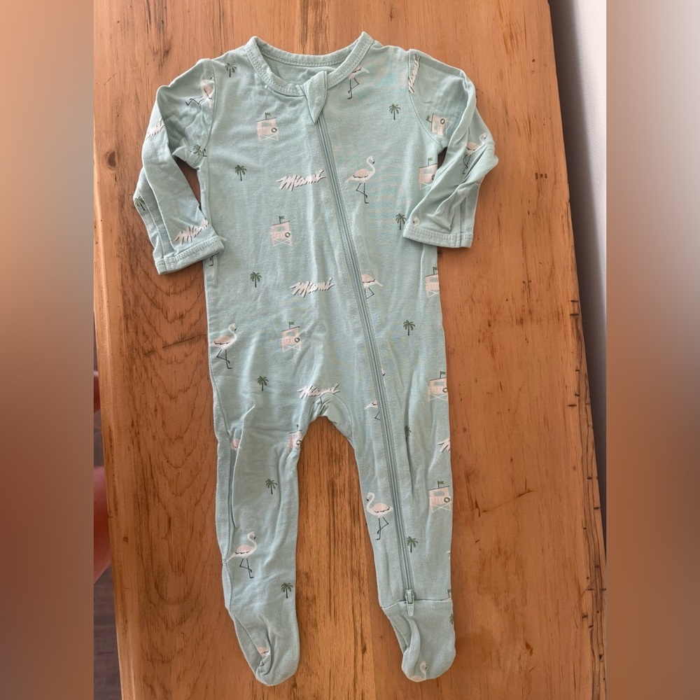 Kyte BABY Green Flamingo Footie